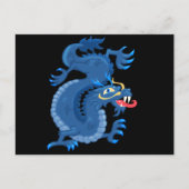 Carte Postale Dragon Oriental Bleu (Devant)