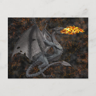 Carte Postale Dragon qui respire le feu