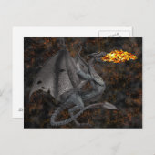 Carte Postale Dragon qui respire le feu (Devant / Derrière)