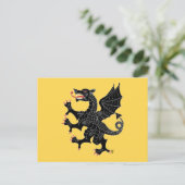 Carte Postale Dragon Rampant Sable (Debout devant)