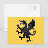 Carte Postale Dragon Rampant Sable (Devant / Derrière)
