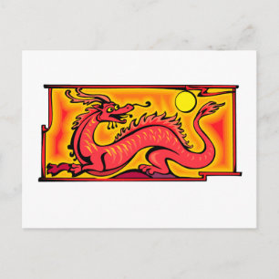 Carte Postale Dragon Red Imaginaire Fiction Dessin Dessin Dessin