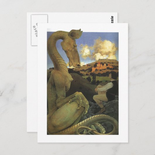 Carte Postale Dragon Reluctant, Maxfield Parrish Fine (Devant / Derrière)