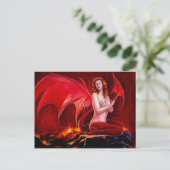 Carte Postale Dragon rouge (Debout devant)
