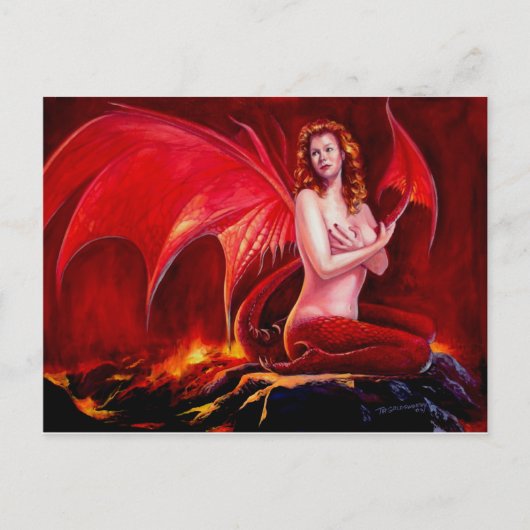 Carte Postale Dragon rouge (Devant)