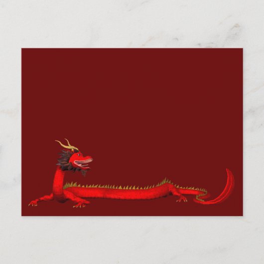 Carte Postale Dragon Rouge (Devant)