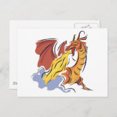 Carte Postale dragon rouge (Devant / Derrière)