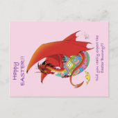 Carte Postale Dragon rouge aux oeufs de Pâques (Devant)