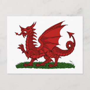 Carte Postale Dragon rouge du Pays de Galles