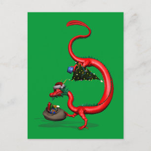 Carte Postale Dragon rouge-est