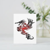 Carte Postale Dragon rouge et noir (Debout devant)