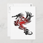 Carte Postale Dragon rouge et noir (Devant / Derrière)