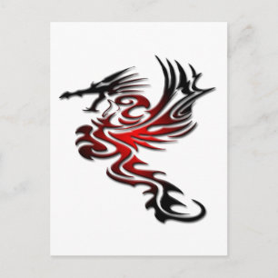 Carte Postale Dragon rouge et noir