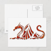 Carte Postale Dragon rouge métallisé (Devant / Derrière)