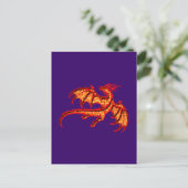 Carte Postale dragon rouge roter Drache (Debout devant)