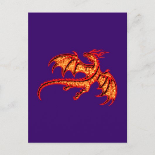 Carte Postale dragon rouge roter Drache (Devant)