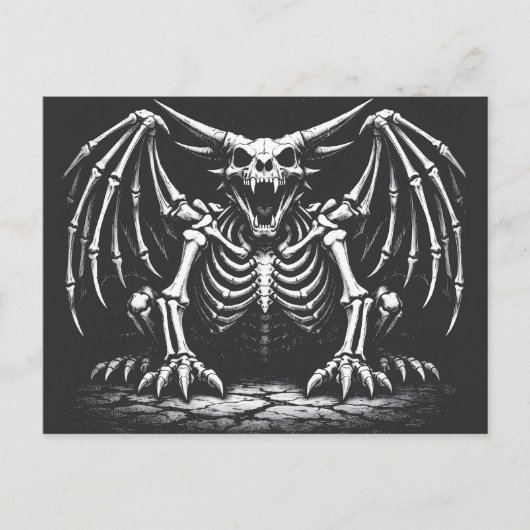 Carte Postale Dragon squelette par BurnsInHell (Devant)