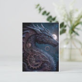 Carte Postale Dragon Steampunk (Debout devant)