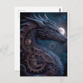 Carte Postale Dragon Steampunk (Devant / Derrière)