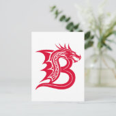 Carte Postale Dragon Styled Letter B, Dragon Alphabet, Monogram (Debout devant)