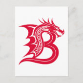 Carte Postale Dragon Styled Letter B, Dragon Alphabet, Monogram (Devant)