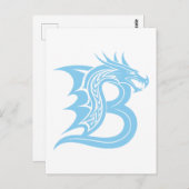 Carte Postale Dragon Styled Letter B, Dragon Alphabet, Monogram (Devant / Derrière)