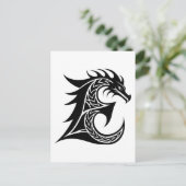 Carte Postale Dragon Styled Letter E, Dragon Alphabet, Monogram (Debout devant)
