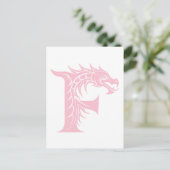 Carte Postale Dragon Styled Letter F, Dragon Alphabet, Monogram (Debout devant)