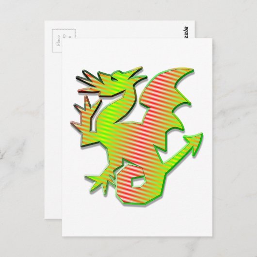 Carte Postale Dragon stylisé (Devant / Derrière)