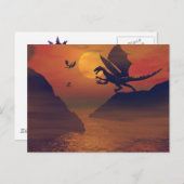 Carte postale Dragon Sunset (Devant / Derrière)