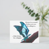 Carte Postale Dragon sur Branche (Debout devant)