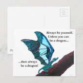 Carte Postale Dragon sur Branche (Devant / Derrière)