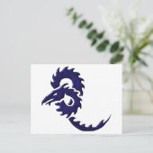 Carte Postale Dragon tribal bleu (Debout devant)