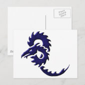 Carte Postale Dragon tribal bleu (Devant / Derrière)
