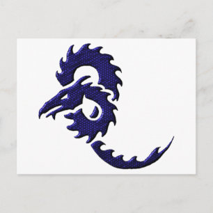 Carte Postale Dragon tribal bleu