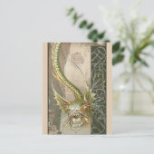 Carte Postale Dragon vert (Debout devant)