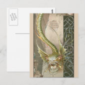 Carte Postale Dragon vert (Devant / Derrière)