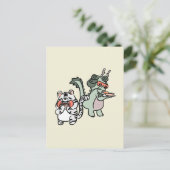 Carte Postale Dragon vert tigre blanc (Debout devant)