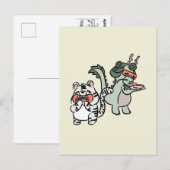 Carte Postale Dragon vert tigre blanc (Devant / Derrière)