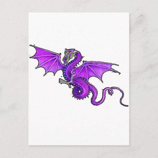 Carte Postale Dragon violet (Devant)
