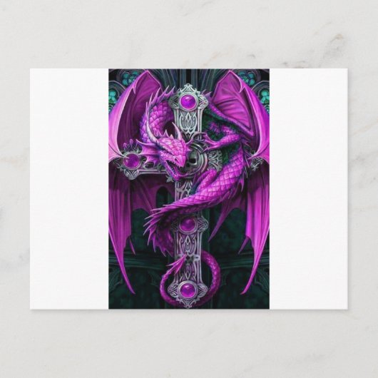 Carte Postale Dragon violet (Devant)