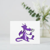 Carte Postale Dragon Violet assis (Debout devant)