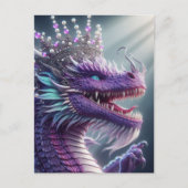 Carte Postale Dragon violet dans une couronne (Devant)
