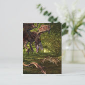 Carte Postale Dragon Wyvern Rouge dans la Forêt (Debout devant)