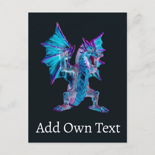 Carte Postale Dragon Wyverne de Saphir Bête Magique de l'Inferno (Devant)