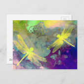 Carte Postale Dragonflies jaunes (Devant / Derrière)