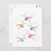 Carte Postale Dragonflies Whimsical Cartoon Art (Devant / Derrière)