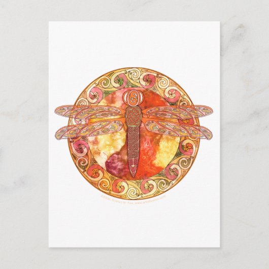Carte Postale Dragonfly celtique chaud (Devant)