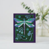 Carte Postale Dragonfly Elegant Jewel Folk Art (Debout devant)