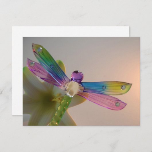 Carte postale Dragonfly en verre (Devant / Derrière)